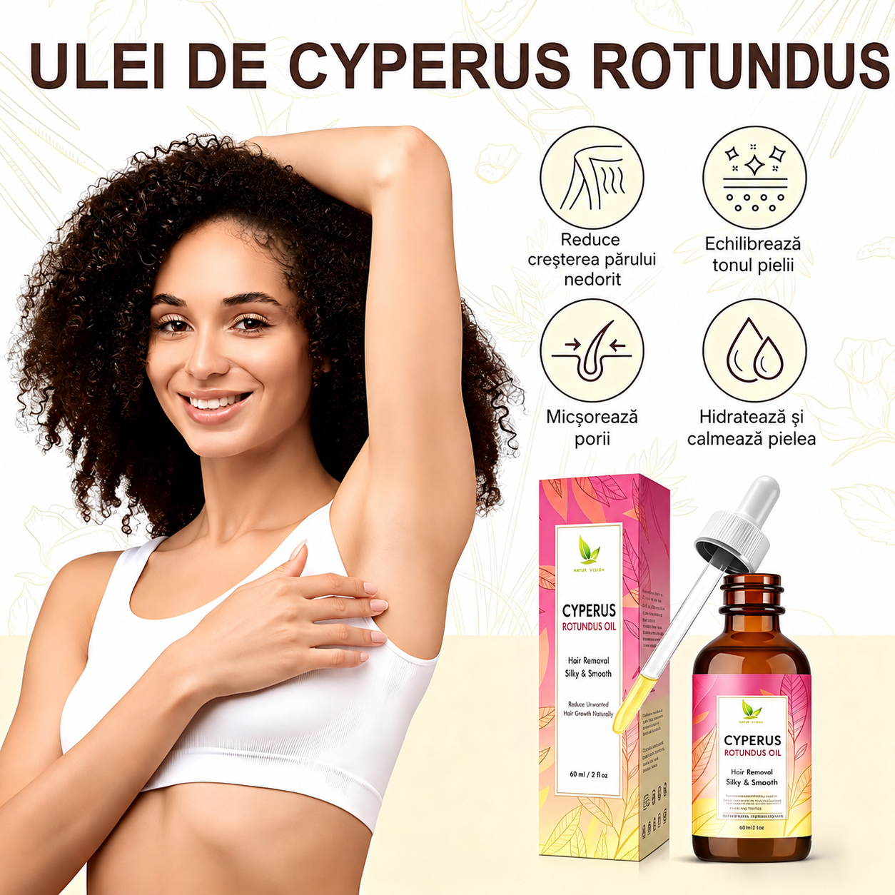 Ulei Natural pentru Îndepărtarea Părului